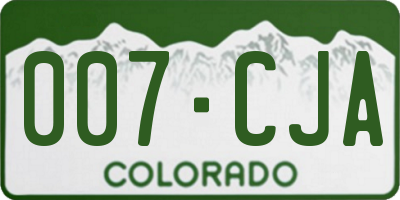 CO license plate 007CJA