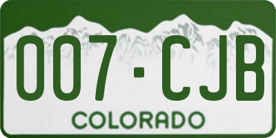 CO license plate 007CJB