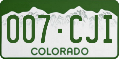 CO license plate 007CJI