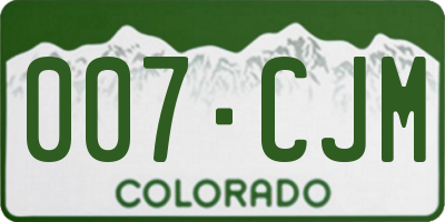 CO license plate 007CJM