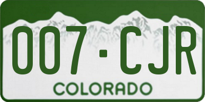 CO license plate 007CJR