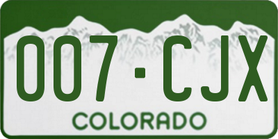 CO license plate 007CJX
