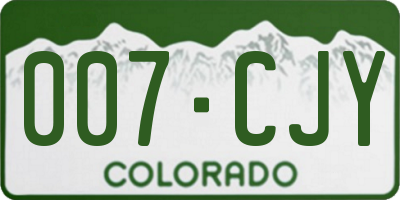 CO license plate 007CJY