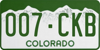 CO license plate 007CKB