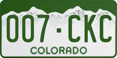 CO license plate 007CKC