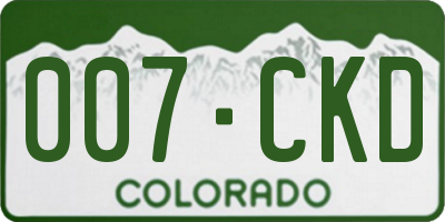 CO license plate 007CKD