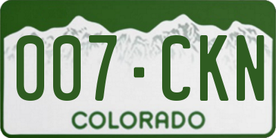 CO license plate 007CKN