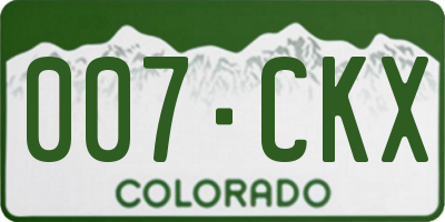 CO license plate 007CKX