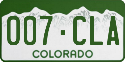 CO license plate 007CLA