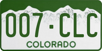 CO license plate 007CLC