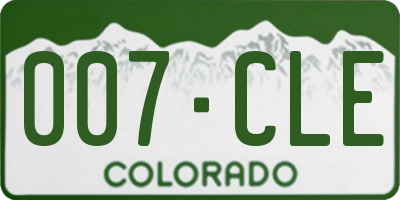 CO license plate 007CLE