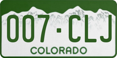 CO license plate 007CLJ