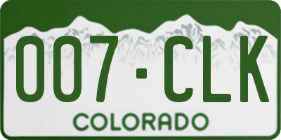CO license plate 007CLK