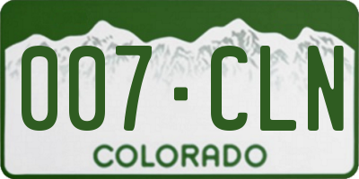 CO license plate 007CLN