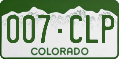 CO license plate 007CLP
