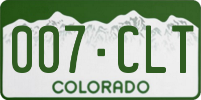CO license plate 007CLT