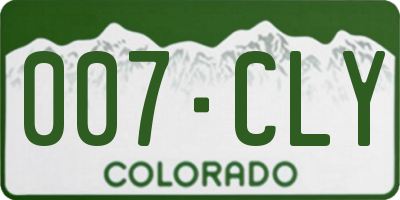 CO license plate 007CLY