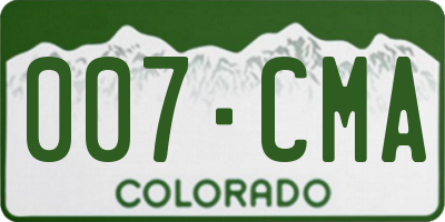 CO license plate 007CMA