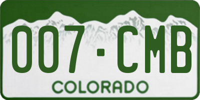 CO license plate 007CMB