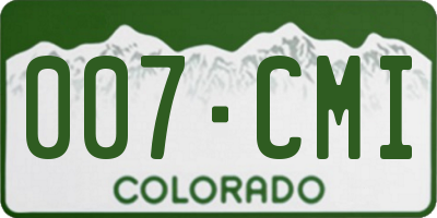 CO license plate 007CMI