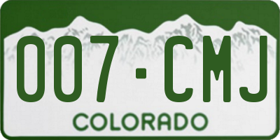 CO license plate 007CMJ