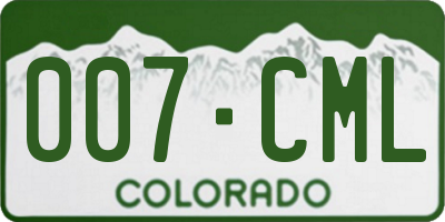 CO license plate 007CML