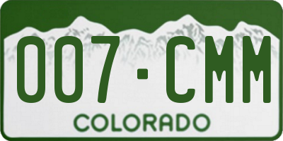 CO license plate 007CMM