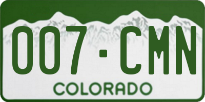 CO license plate 007CMN