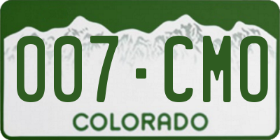 CO license plate 007CMO