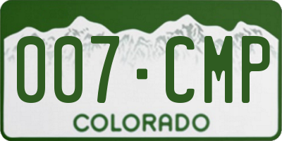 CO license plate 007CMP