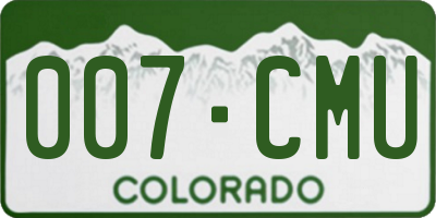 CO license plate 007CMU
