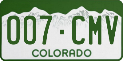 CO license plate 007CMV