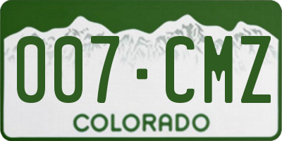 CO license plate 007CMZ