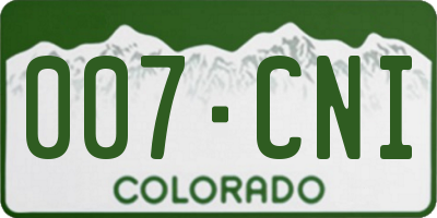 CO license plate 007CNI