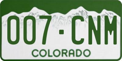 CO license plate 007CNM