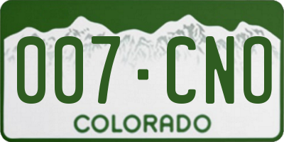 CO license plate 007CNO