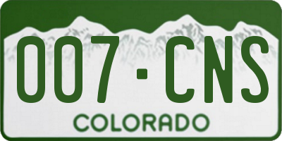 CO license plate 007CNS