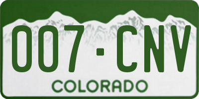 CO license plate 007CNV