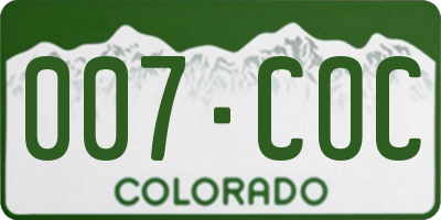 CO license plate 007COC
