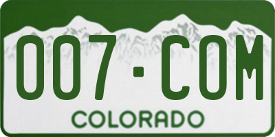 CO license plate 007COM