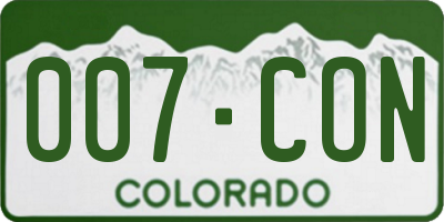 CO license plate 007CON