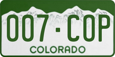 CO license plate 007COP