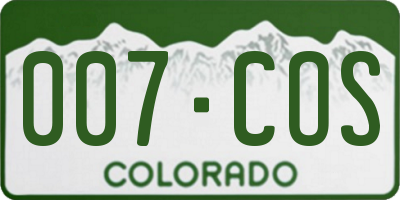 CO license plate 007COS