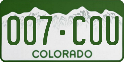 CO license plate 007COU