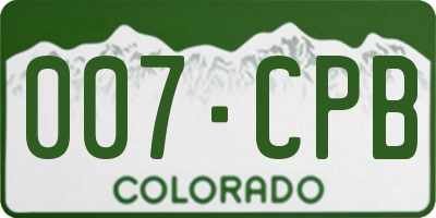 CO license plate 007CPB