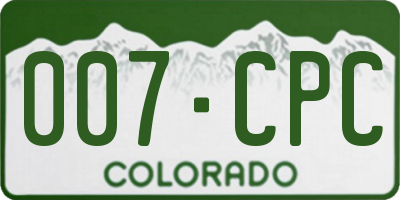 CO license plate 007CPC