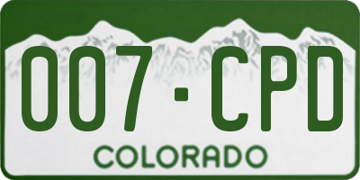 CO license plate 007CPD