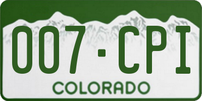 CO license plate 007CPI