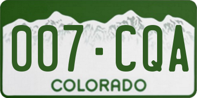 CO license plate 007CQA