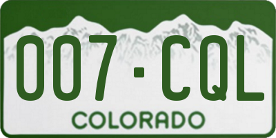CO license plate 007CQL
